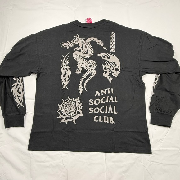 Anti Social Social Club Other - Anti Social Social Club Black Tribal Graphic Long Sleeve T-Shirt Mens XL